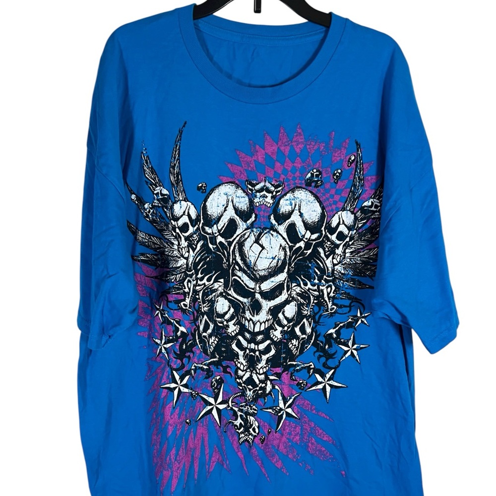 Blue All Over Skull Shirt Size XL